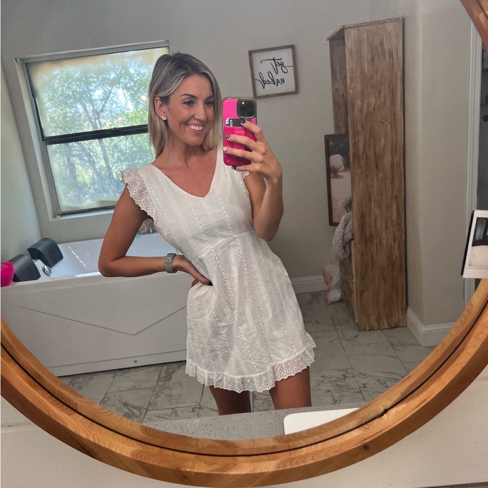 White floral dress